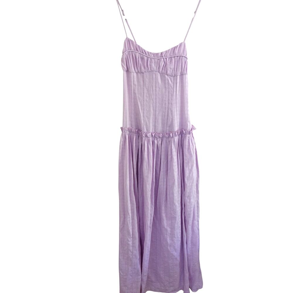 Peppermayo Jacinda Drop Waist Maxi Dress Lavender 4 Wedding Guest Cottagecore - Picture 3 of 16